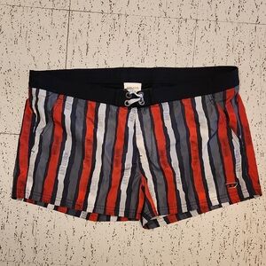 Diesel Beachwear Striped Spellout Logo Short Shorts Vintage Y2K